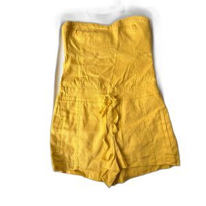 BeBe Women's bright yellow Strapless Romper Tie at the Waist Size 00